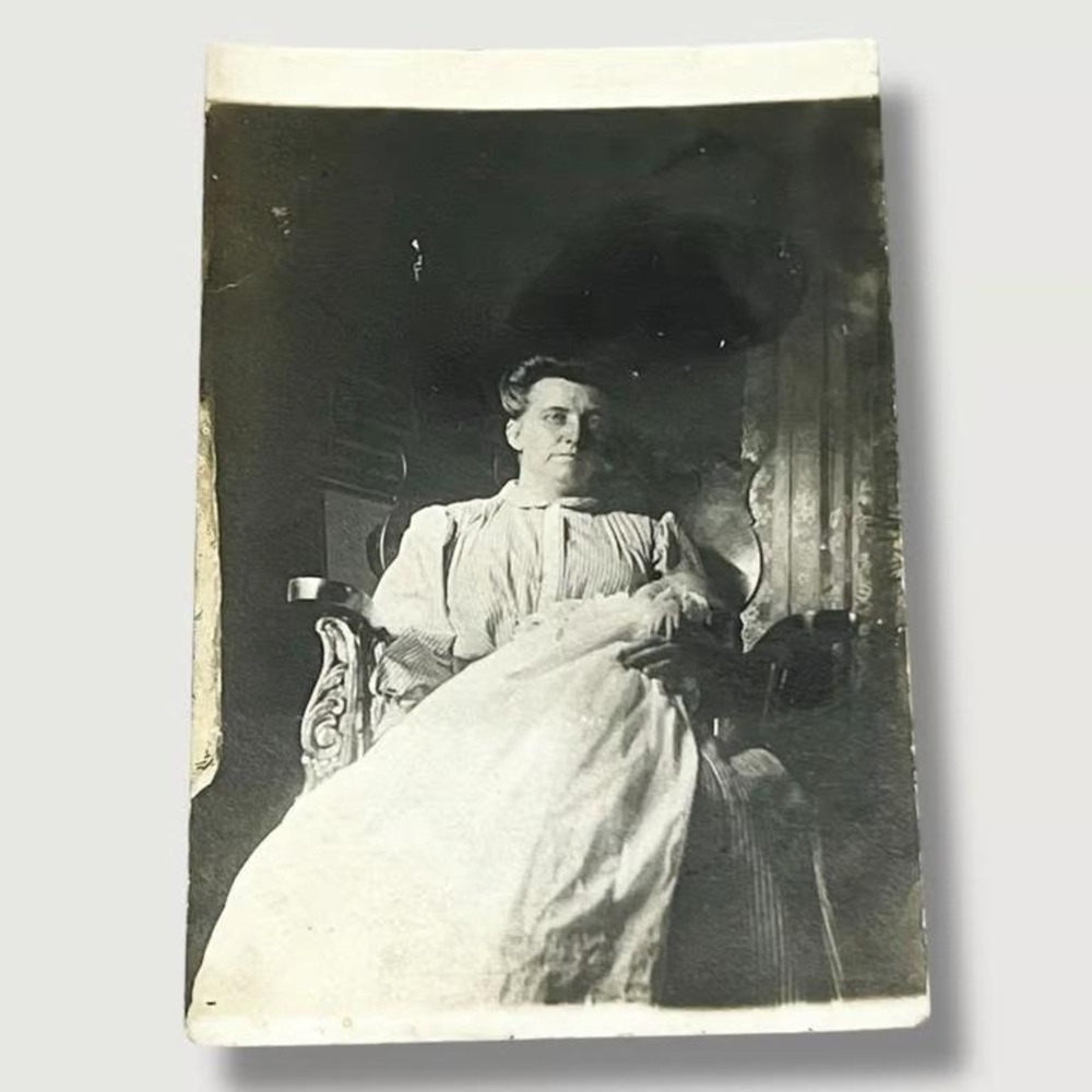 Postcard RPPC Newborn Baby and Nurse Early 1900s